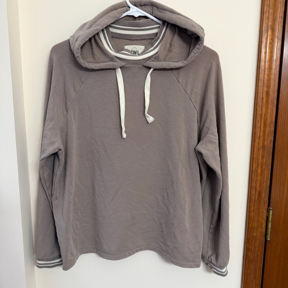 Madewell Brown and Cream Striped Hoodie